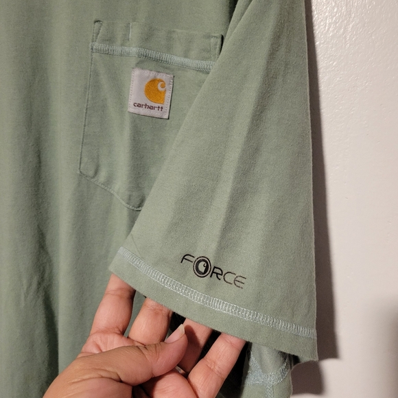 Carhartt relaxed fit green short sleeve work shirt in size XL - Picture 2 of 6